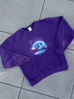 Vintage 90s Disney Eeyore Purple Crewneck